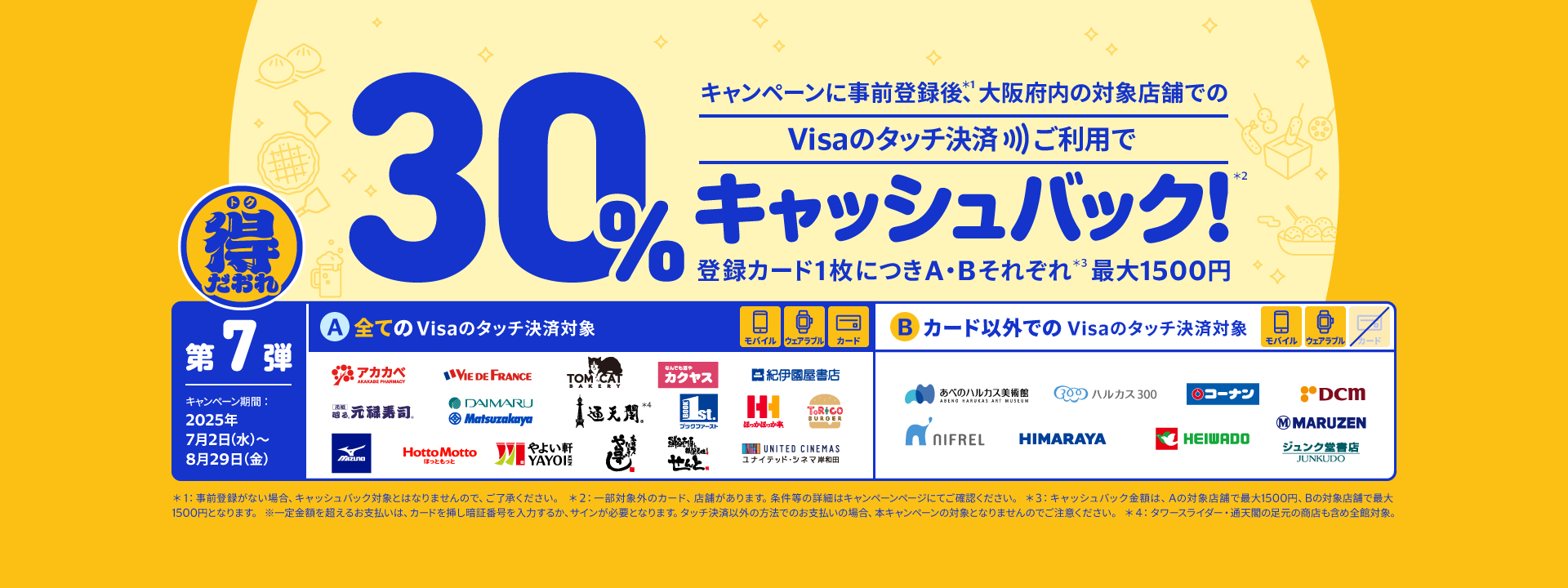 Visaのタッチで得だおれ！